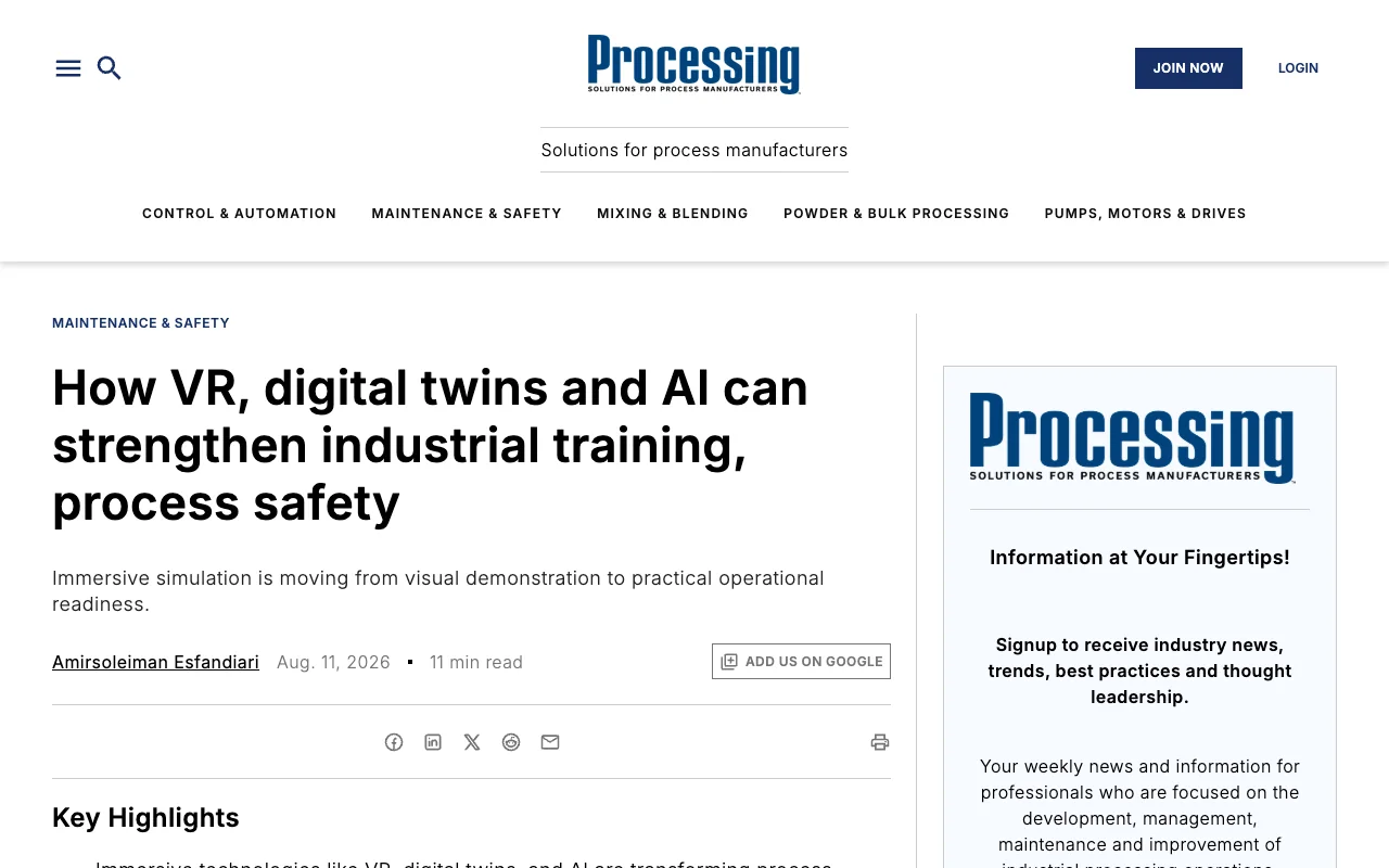 The article page on processingmagazine.com